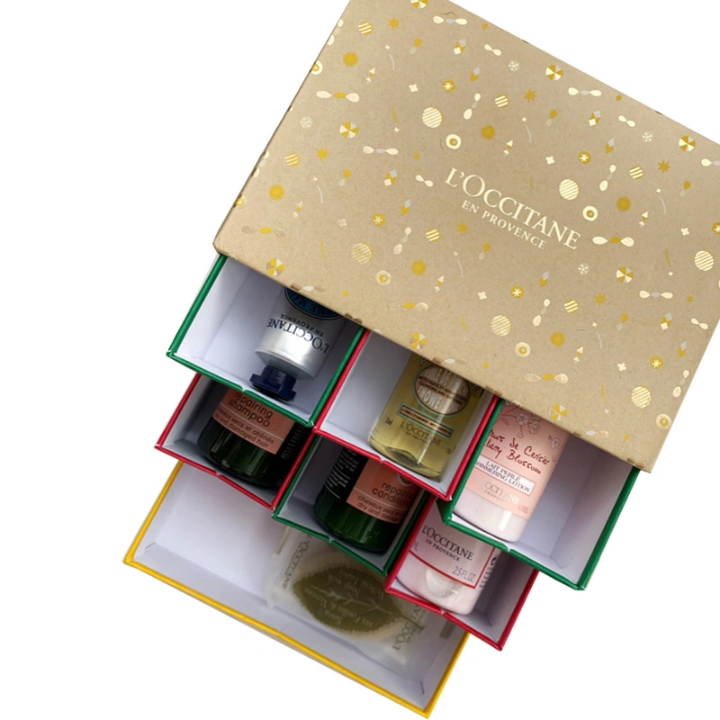 Custom 24 Advent Calendar Cosmetic Box with Glitter Make up Packaging Gift Boxes