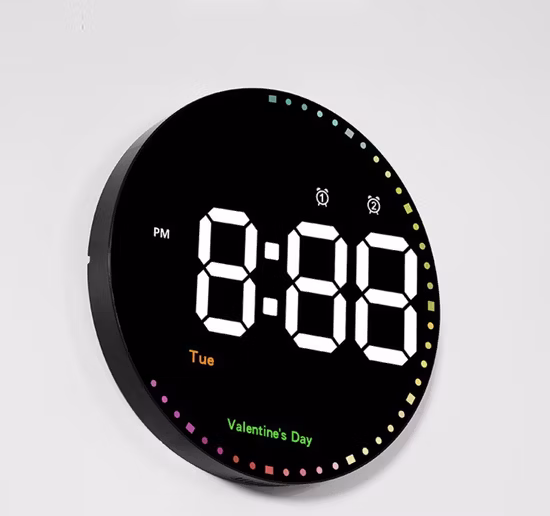 다채로운 10인치 달력 대형 디지털 벽시계 홈 장식 현대 알람