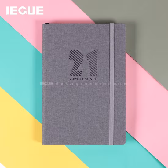 클래식 디자인 레이 플랫 저널 완벽한 바인딩 A5 소프트 커버 노트 다채로운 A4 사용자 정의 2023 일기장 펜 홀더 포함