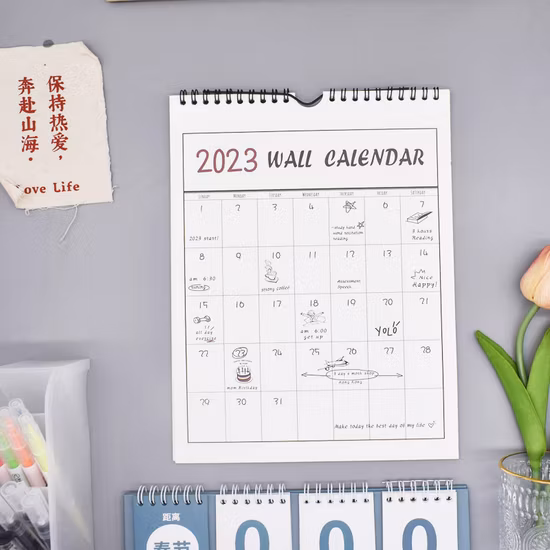 2023 일일 주간 월간 연간 메모 플래너 벽 종이 달력 사무실 선물 장식